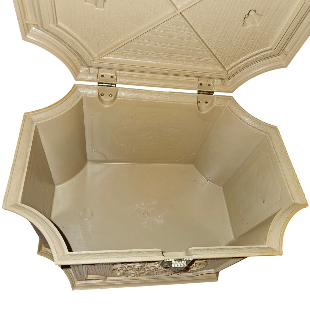 Vintage MCM 1970s Mary Klein Inc Sewing Box Medallion Beige Storage SC-2015 - Picture 5 of 14